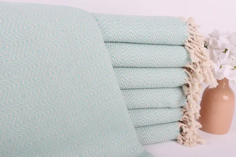 Bachelor Gifts, Hammam towel, Bridesmaid Gift, Travel Towel, Wedding For Favor, Large Beach Towel Personalized, 70x40 Cotton Zigzag Diamond Towel - 1
