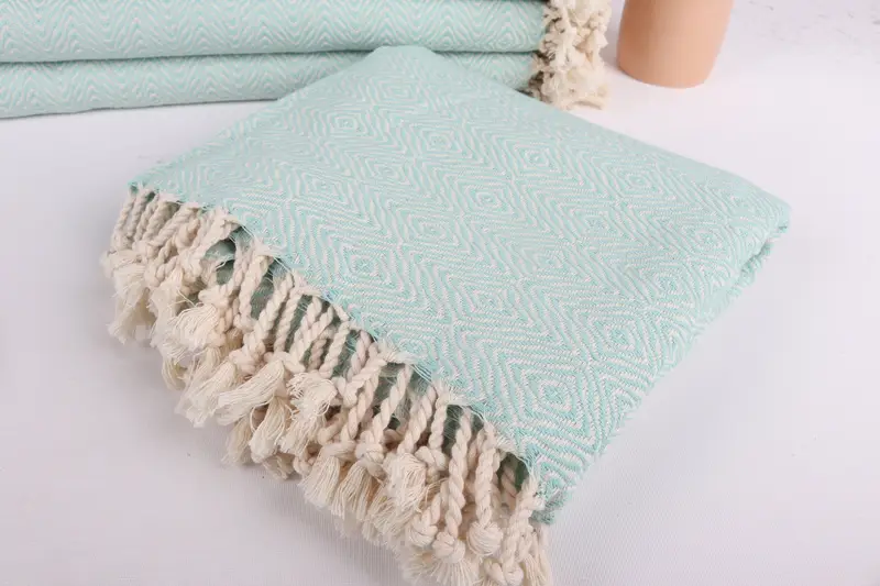 Bachelor Gifts, Hammam towel, Bridesmaid Gift, Travel Towel, Wedding For Favor, Large Beach Towel Personalized, 70x40 Cotton Zigzag Diamond Towel - 5