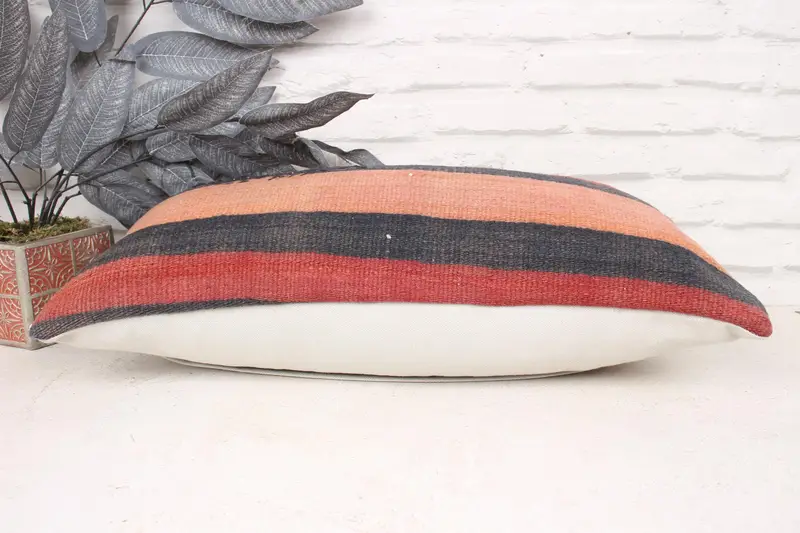 Pillow Sham, Farmhouse Cushion Case, Vintage Kilim Throw Pillow, Interior Designer Pillow, 12x24 Red Cushion Case, Boho Pillow Sham Cover - 5