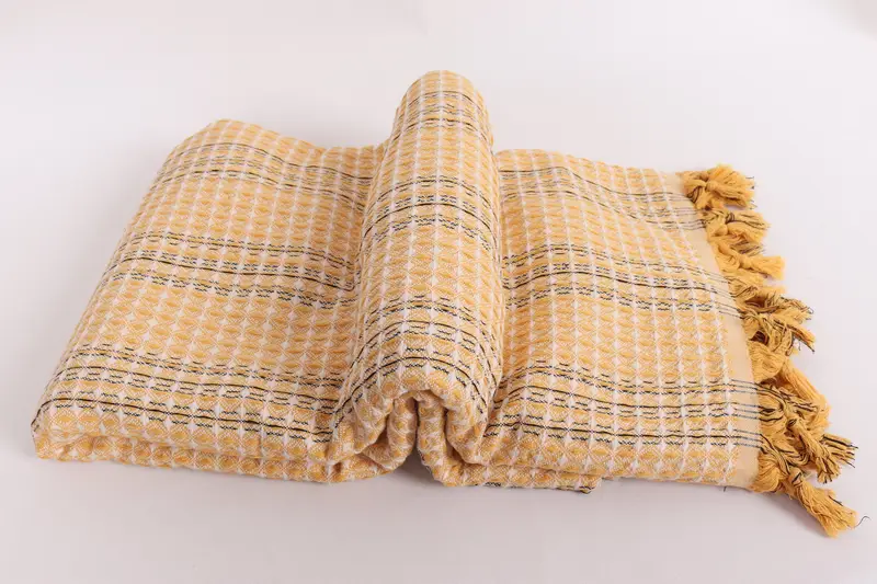 Throw Blanket, Bedspread, Turkish Towel Beach Blanket, Woven Blanket, Wedding Anniversary Gift, Bridesmaid Favors, 96x70 Cotton Striped Towel - 6