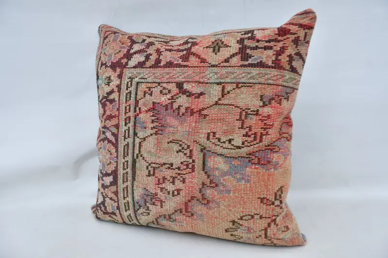 Outdoor Bolster Pillow Cover, Gift Pillow, 32x32 Red Pillow Case, Boho Pillow, Interior Designer Pillow, Pillow Case, Knitted Pillow Case - 5