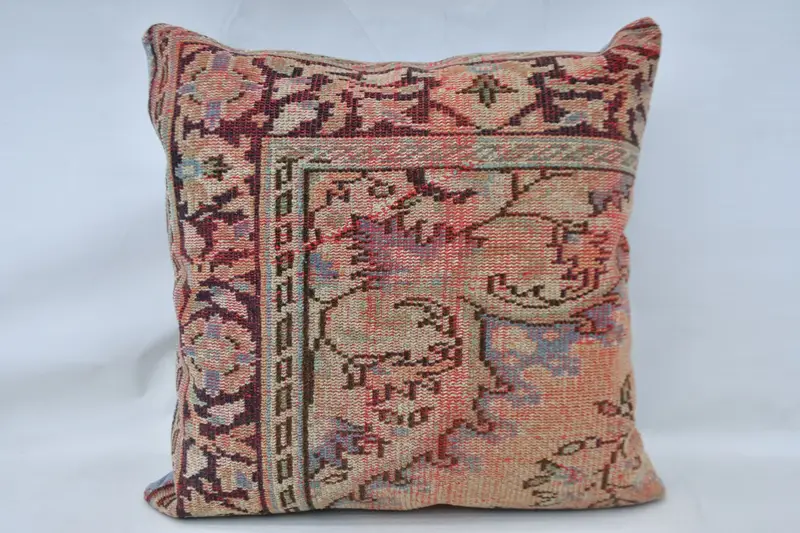 Outdoor Bolster Pillow Cover, Gift Pillow, 32x32 Red Pillow Case, Boho Pillow, Interior Designer Pillow, Pillow Case, Knitted Pillow Case - 1