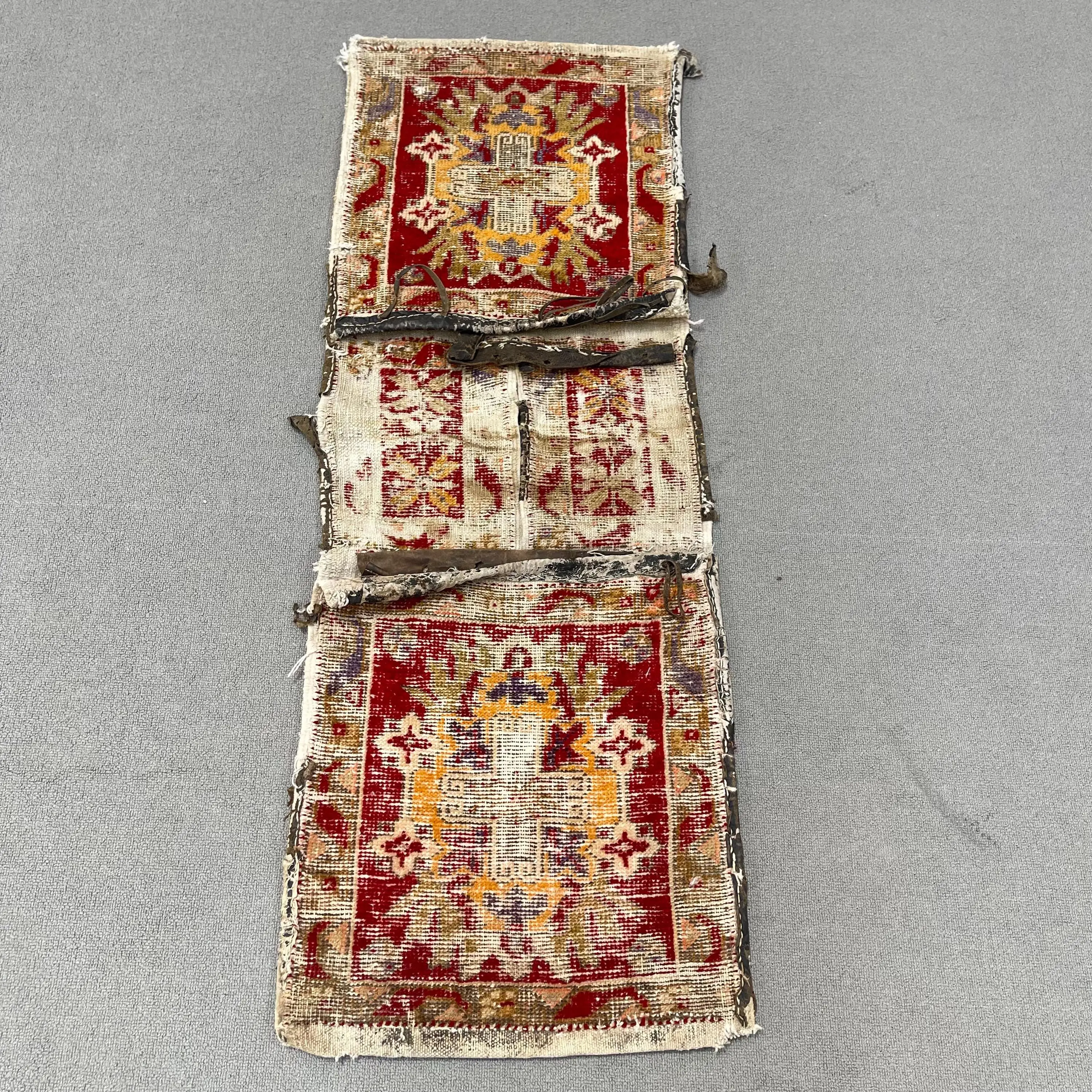 Vintage 1.4x4.2 ft Rug, Turkish Rug, Red Rug Wool - 1