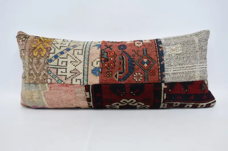 Outdoor Throw Pillow Case, Pillow for Couch, Boho Pillow Sham Cover, Kilim Pillow Cover, 16x36 Red Pillow Sham, Cushion Cover, Turkish Rugs Cushion - 1