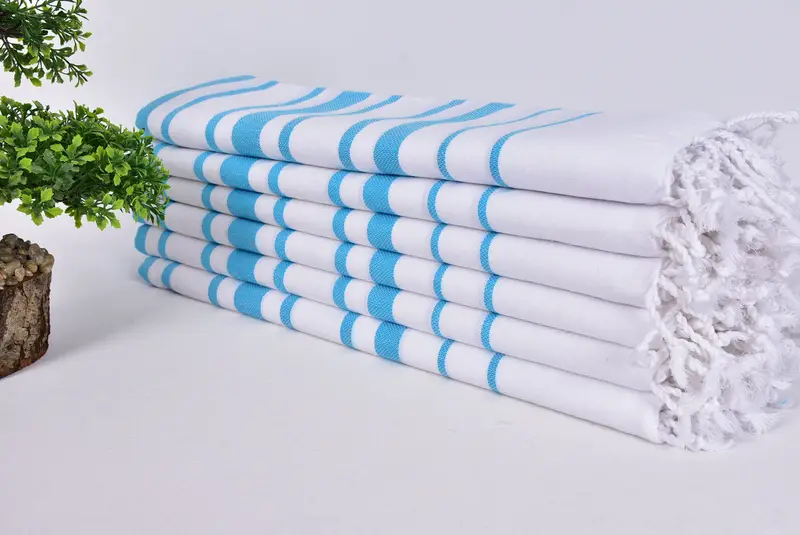 Monogram Turkish Towel, 70x40 Cotton Striped Towel, Wedding Anniversary Gift, Wedding Shower Gift, Turkish towel, Bridesmaid Gift Towel, Guest Towel - 3