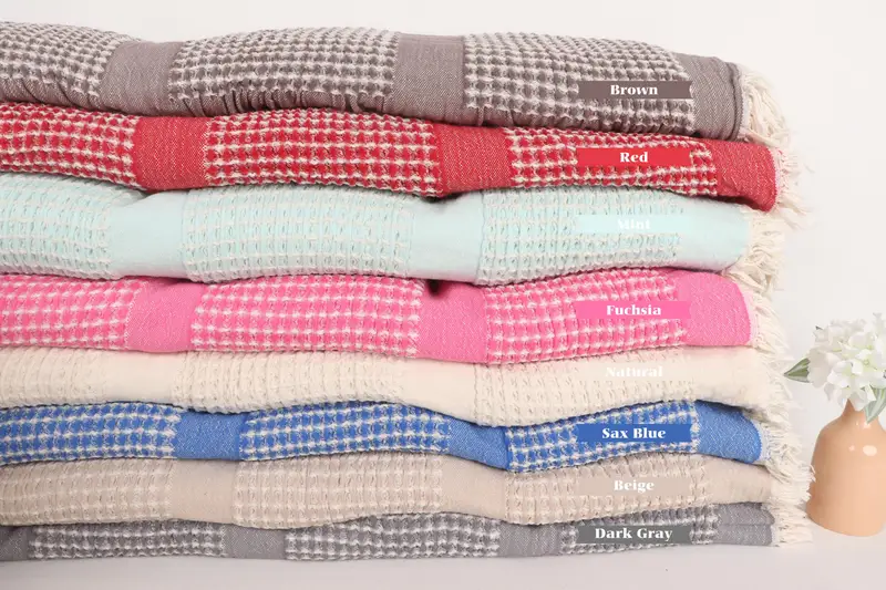 Best Friend Wedding Gift, Custom Blanket, Custom Wedding Gifts, 96x88 Cotton Waffle Towel, Couch Blanket, Tablecloth, Organic Throw - 1