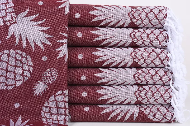Gelin için düğün günü hediyesi, Türk havlu seti, yumuşak havlu, işlemeli havlu, 70x36 pamuk ananas tasarım havlu, spa hediye havlu, hamam havlu