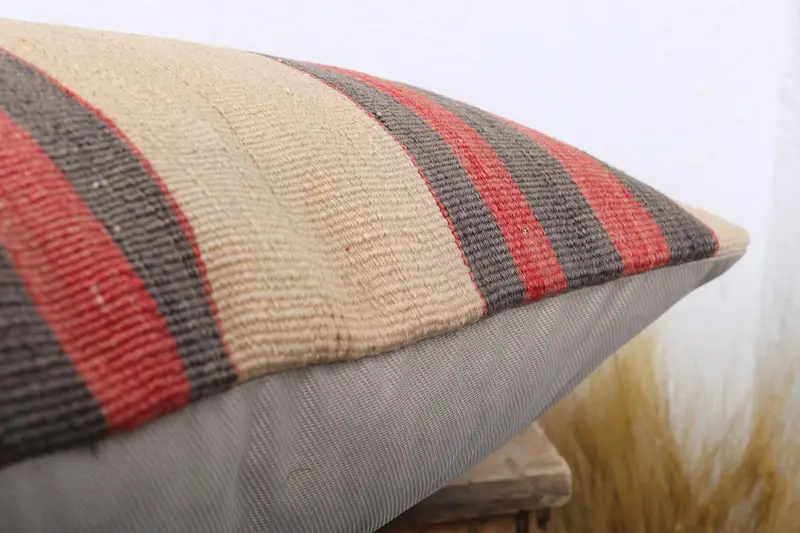 Interior Designer Pillow, Handmade Throw Pillow Sham, 20x20 Beige Pillow, Throw Kilim Pillow, Accent Pillow Sham, Kilim Pillow Cover, Cushion - 6