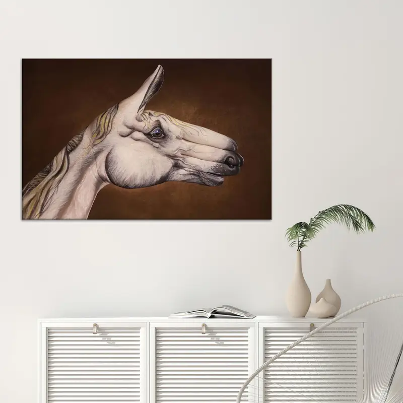 Enchanting Surreal Horse Canvas: Abstract Animal Art Print