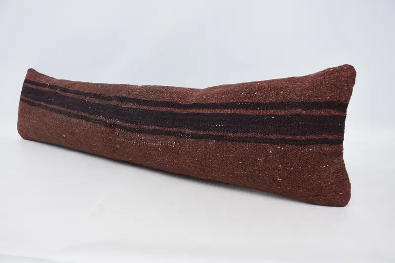 Pillow for Couch, Cozy Throw Cushion Case, Throw Kilim Pillow, Turkish Kilim Pillow, Pillow Cover, 12x48 Red Pillow Cover - 4