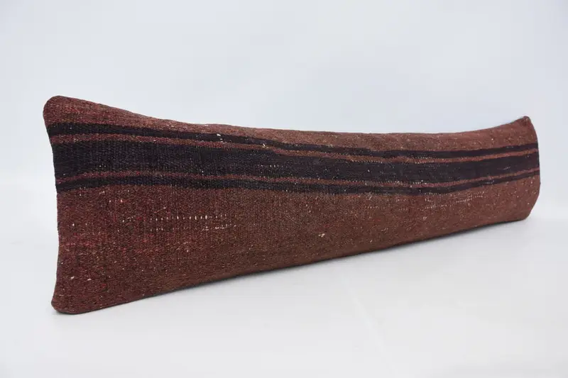 Pillow for Couch, Cozy Throw Cushion Case, Throw Kilim Pillow, Turkish Kilim Pillow, Pillow Cover, 12x48 Red Pillow Cover - 3