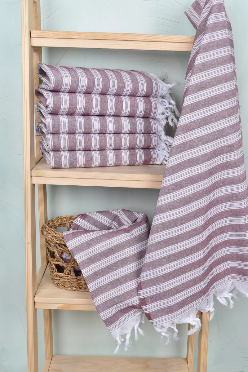 Engagement Gift, Peshtemal Towel, Wedding Towel, Cotton towel, 70x40 Cotton Striped Towel, Organic cotton peshtemal for spa and beach, Organic towel - 3