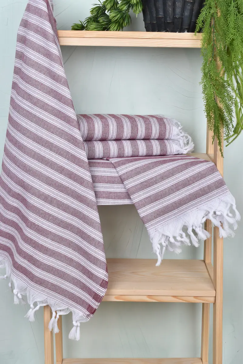Engagement Gift, Peshtemal Towel, Wedding Towel, Cotton towel, 70x40 Cotton Striped Towel, Organic cotton peshtemal for spa and beach, Organic towel - 6
