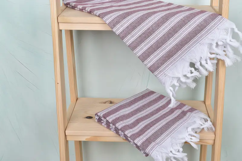 Engagement Gift, Peshtemal Towel, Wedding Towel, Cotton towel, 70x40 Cotton Striped Towel, Organic cotton peshtemal for spa and beach, Organic towel - 5