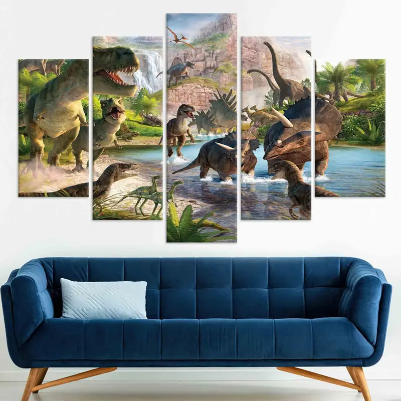 Boy Room Decor, Dino Wall Art, Canvas Wall Decor, Nursery Wall Art, Dinosaur Lover Gift, Kids Room Decor,  Dinosaur Canvas Art, Wall Decor, - 7
