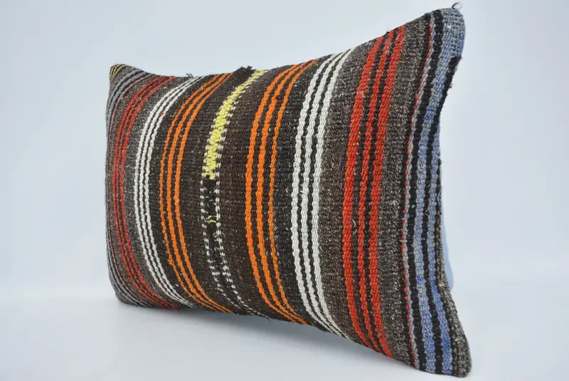 Antique Pillows, Pillow Sham, Seat Pillow Case, 16x24 Orange Cushion, Home Decor Pillow, Couch Cushion Case, Interior Designer Pillow - 1