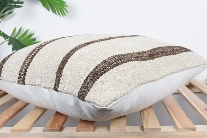 Turkish Corner Pillow Case, Pillow Sham, Interior Designer Pillow, 24x24 Beige Cushion Cover, Chair Cushion Case, Gift Pillow, Home Decor Pillow - 6