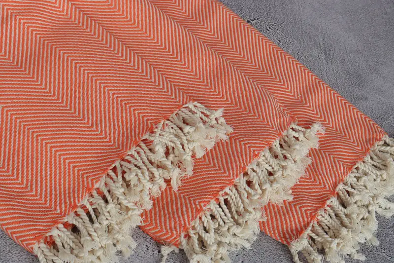 70x40 Cotton Herringbone Towel, Wedding Gifts Towel, Custom Beach Towels, Gift For Mom, Housewarming Gift, Home Decor Gifts, Monogram Turkish Towel - 5