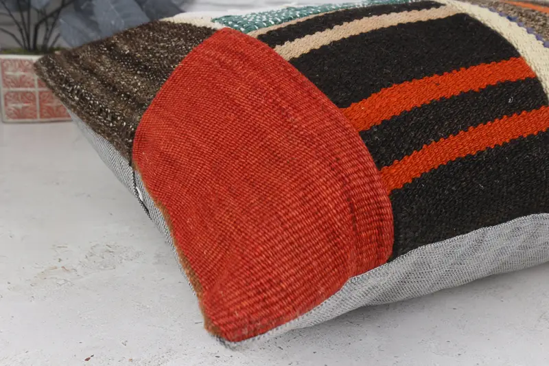 Pillow Cover, 16x43 White Pillow Sham, Vintage Kilim Throw Pillow, Vintage Pillow, Aesthetic Pillow Case, Bright Cushion Case, Turkish Kilim Pillow - 6