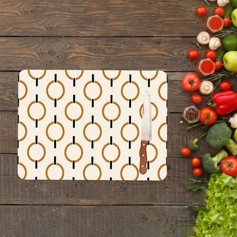 Geometrik Desenli Cam Kesme Tahtası, Modern Mutfakların Vazgeçilmezi