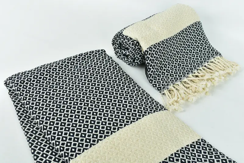 Gym Towel, Valentines Day Gift Idea, Peshtemal Towel, Pool Towels, Lightweight Turkish towel, 70x40 Cotton Geometric Towel, Embroidered Towel - 7