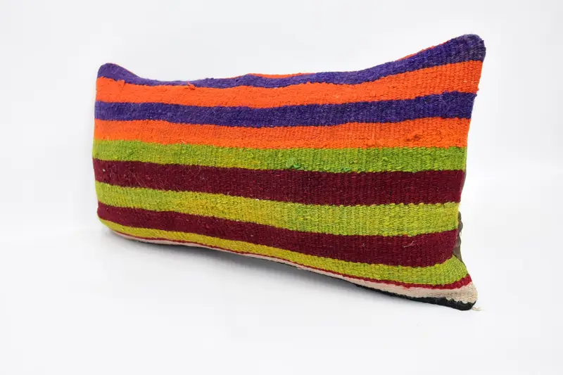 Vintage Kilim Throw Pillow, Muted Cushion Case, Outdoor Cushion, Boho Pillow Sham Cover, Gift Pillow, 12x24 Green Pillow Case, Cushion - 4