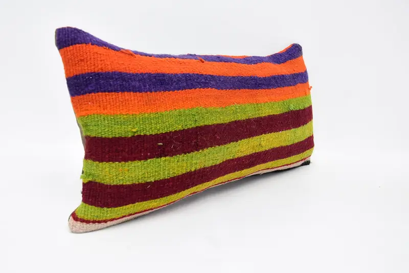 Vintage Kilim Throw Pillow, Muted Cushion Case, Outdoor Cushion, Boho Pillow Sham Cover, Gift Pillow, 12x24 Green Pillow Case, Cushion - 3