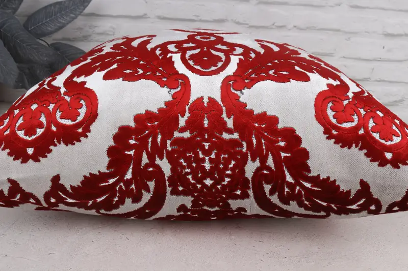 Pillow, Boho Pillow Sham Cover, 20x20 Red Cushion Cover, Throw Kilim Pillow, Interior Designer Pillow, Shabby Chic Pillow Sham - 5
