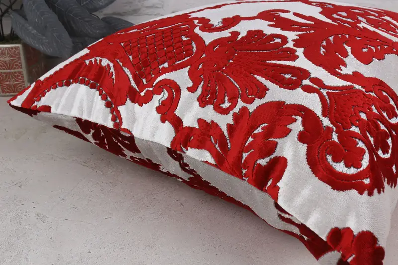 Pillow, Boho Pillow Sham Cover, 20x20 Red Cushion Cover, Throw Kilim Pillow, Interior Designer Pillow, Shabby Chic Pillow Sham - 6