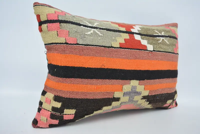 16x24 Orange Pillow Case, Accent Throw Cushion, Turkish Pillow, Hippie Throw Pillow, Vintage Kilim Pillow, Antique Pillows, Cushion Case - 3
