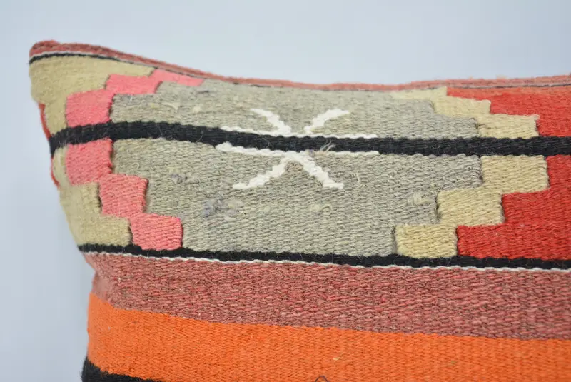 16x24 Orange Pillow Case, Accent Throw Cushion, Turkish Pillow, Hippie Throw Pillow, Vintage Kilim Pillow, Antique Pillows, Cushion Case - 2
