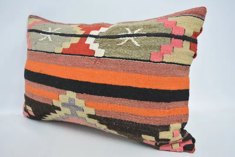 16x24 Orange Pillow Case, Accent Throw Cushion, Turkish Pillow, Hippie Throw Pillow, Vintage Kilim Pillow, Antique Pillows, Cushion Case - 4