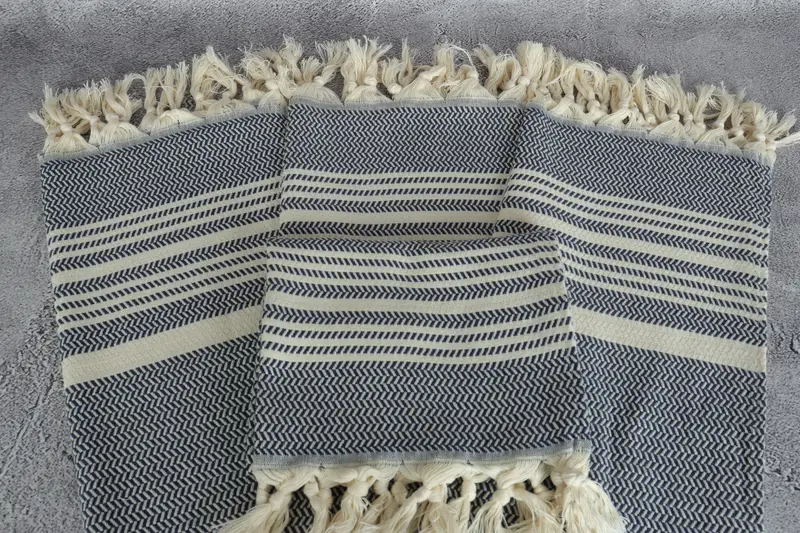 Decorative Towel, Turkish Hand Towel, Spa Towel, 40x18 Cotton Striped Towel, Turkish Towel Hand Towel, Home Decor Gifts, Small Towel, Wedding Gift - 4