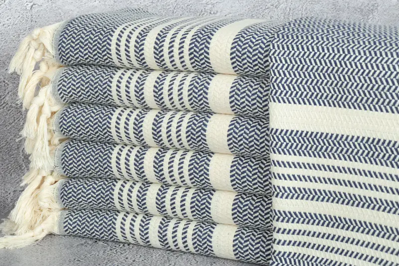Decorative Towel, Turkish Hand Towel, Spa Towel, 40x18 Cotton Striped Towel, Turkish Towel Hand Towel, Home Decor Gifts, Small Towel, Wedding Gift - 1