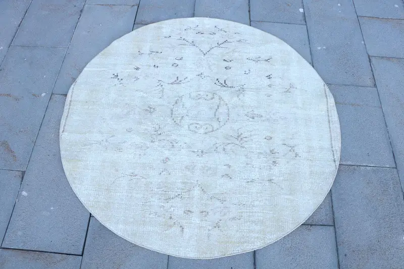 Alfombra Floral Verde 1,1x1,1m Decoración Elegante