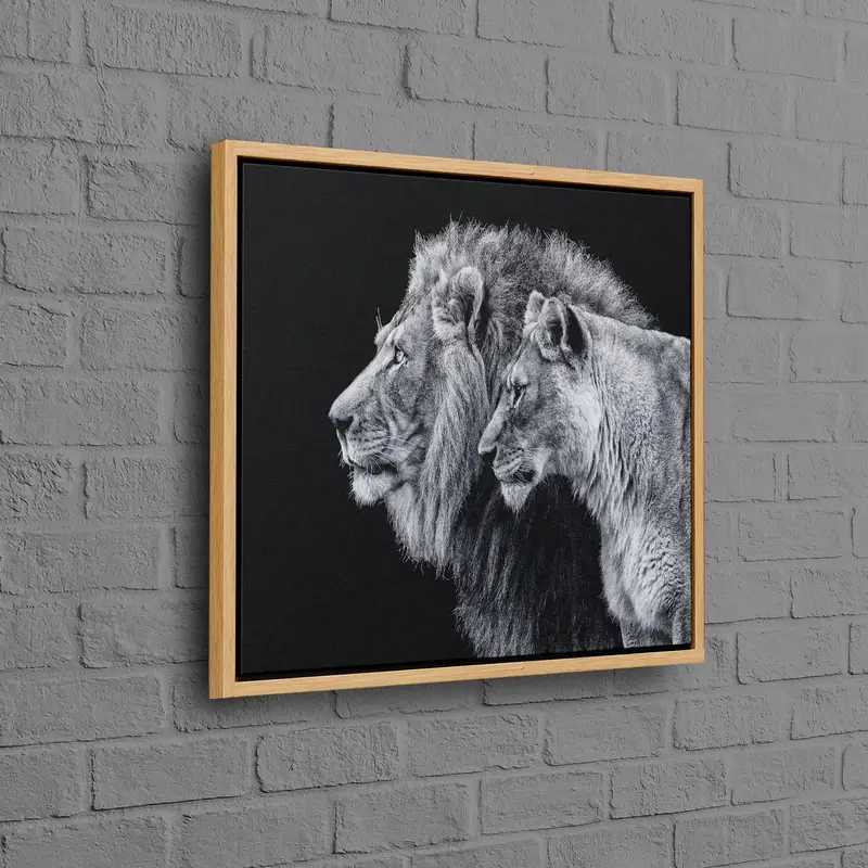 Majestic Lion Canvas: Elegant Man Cave Valentine's Gift