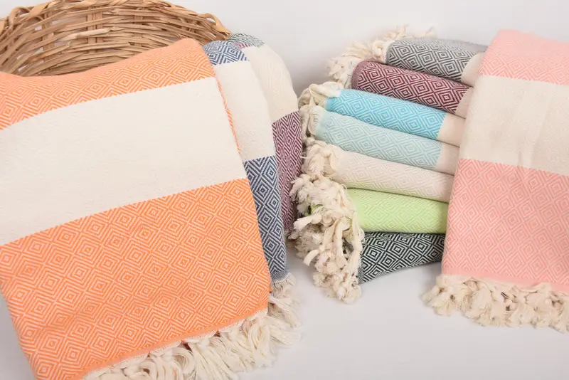Wedding Gift, 36x20 Cotton Diamond Towel, Holiday Towel, Small Bath Towels, Monogram Kitchen Towel, Beach Wedding Favor, Gift Boxes Tea Towels - 5