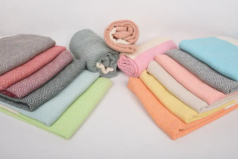 Wedding Gift, 36x20 Cotton Diamond Towel, Holiday Towel, Small Bath Towels, Monogram Kitchen Towel, Beach Wedding Favor, Gift Boxes Tea Towels - 7
