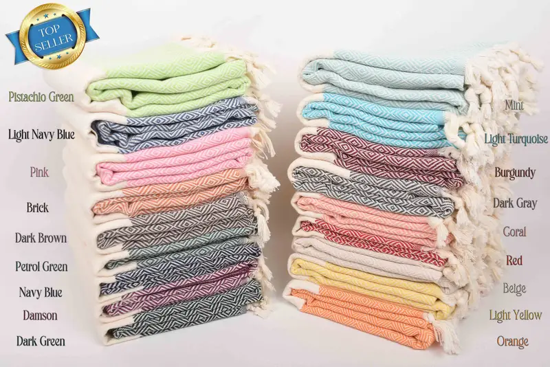 Wedding Gift, 36x20 Cotton Diamond Towel, Holiday Towel, Small Bath Towels, Monogram Kitchen Towel, Beach Wedding Favor, Gift Boxes Tea Towels - 1