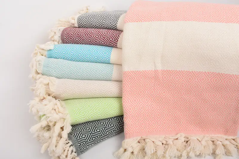 Wedding Gift, 36x20 Cotton Diamond Towel, Holiday Towel, Small Bath Towels, Monogram Kitchen Towel, Beach Wedding Favor, Gift Boxes Tea Towels - 4
