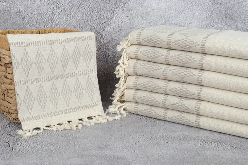 Bridesmaid Gifts, Summer Gift, Home Gift, Turkish Towel Hand Towel, Housewarming Gift, Personalized Kitchen Towel, 40x20 Linen Kilim Design Towel - 3