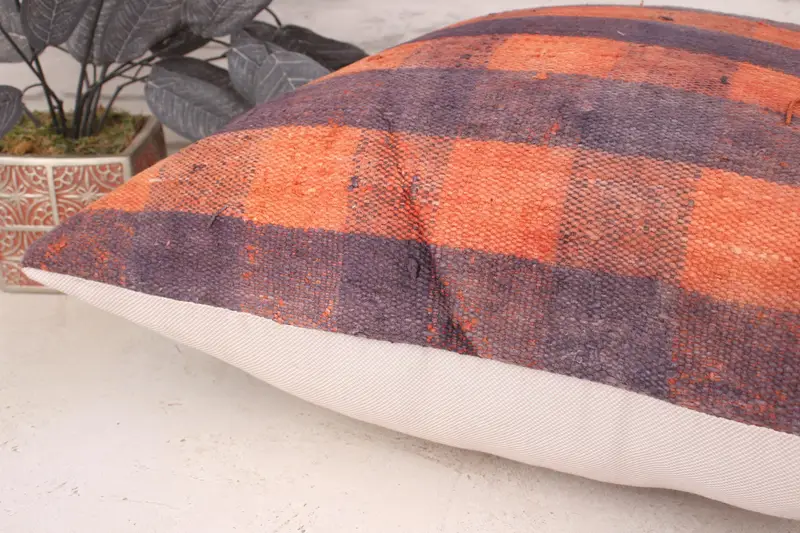 Pillow Case, Interior Designer Pillow, 20x20 Orange Pillow Cover, Gift Pillow, Turkish Pillow, Kilim Rug Pillow Cover, Turkish Bench Cushion Case - 6