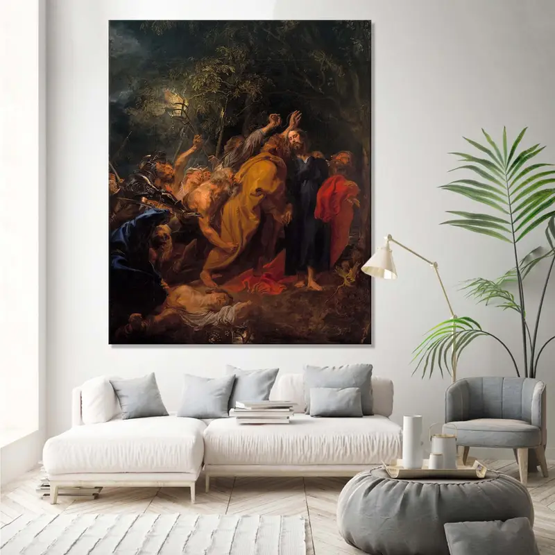 The Betrayal of Jesus Christ, by Anthony van Dyck, Museum Quality, The Taking of Christ, Religious Fine Art, Oil Painting, Wall Art Canvas - 1
