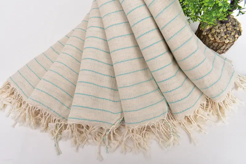 Gift For Her, Custom Beach Towel, Sand-free peshtemal towel for the beach, Personalize Gift, Lightweight towel, 70x38 Cotton Striped Towel - 4