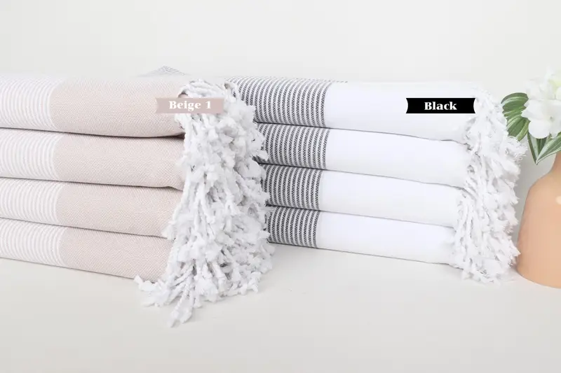 70x40 Cotton Striped Towel, Kids Beach Towel, Custom Wedding Gift, Absorbent towel, Turkish Towel USA, Bachelorette Party Items, Bridal Party Gifts - 1