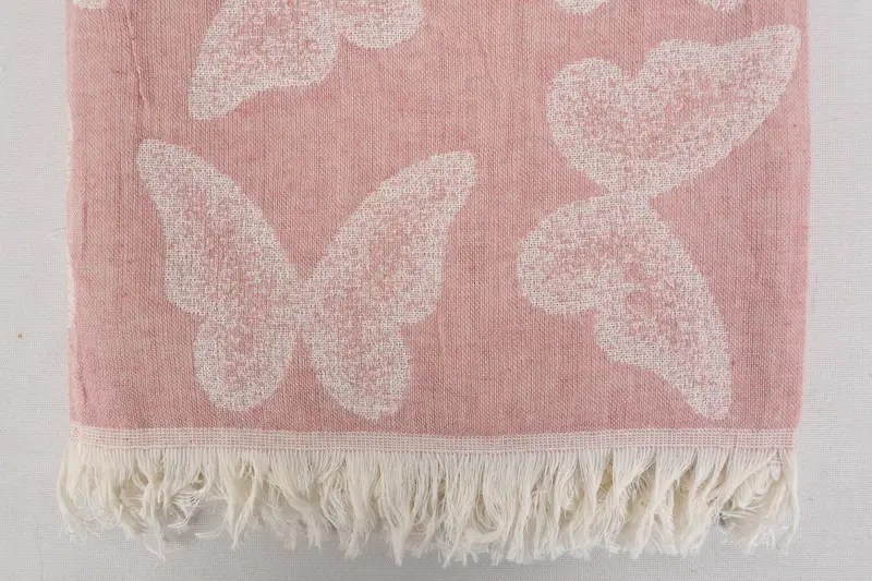 Lightweight Turkish towel for beach, 68x36 Cotton Butterfly Pattern Towel, Wedding Gift, Large Turkish Towel, Boyfriend Christmas Gift, Custom Gift - 7