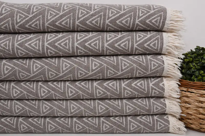 70x36 Cotton Geometric Towel, Decorative Towel, Beach Theme Wedding Gift, Peshtemal, Spa Towel, Organic towel, Best Beach Towel, Turkish beach towel - 3