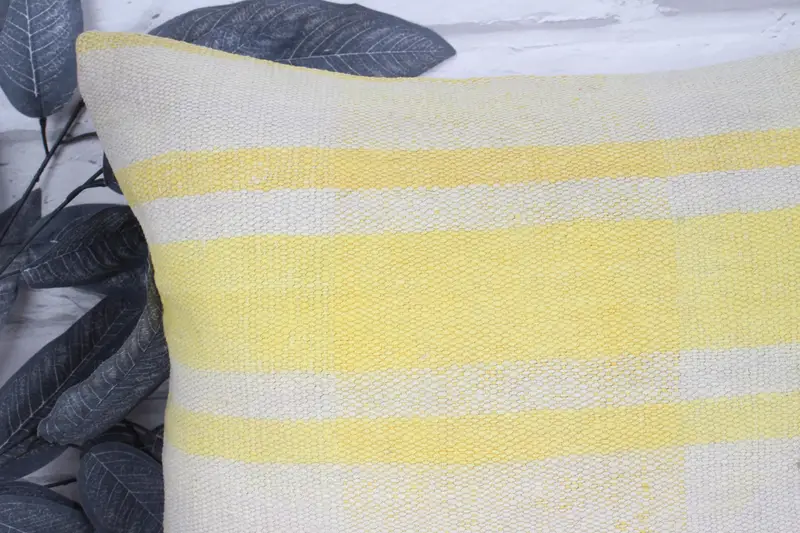 Muted Pillow Case, 18x18 Yellow Pillow Sham, Home Decor Pillow, Vintage Kilim Pillow, Throw Kilim Pillow, Pillow Case - 2