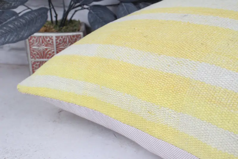 Muted Pillow Case, 18x18 Yellow Pillow Sham, Home Decor Pillow, Vintage Kilim Pillow, Throw Kilim Pillow, Pillow Case - 7