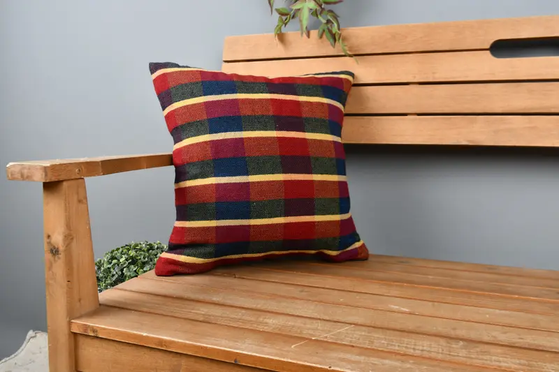 Pillow for Sofa, Office Chair Cushion, Pillow for Couch, Cushion Cover, 16x16 Red Cushion, Boho Pillow, Square Throw Cushion Cover - 1